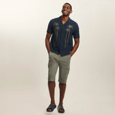 Men's Embroidered Camp Collar Shirt