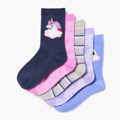 Kid Girls' 5-Pack Crew Socks