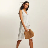 Linen Blend Striped Vest