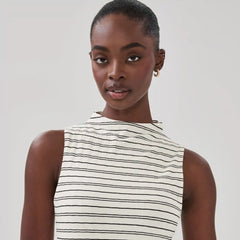 Funnel Neck Striped Top