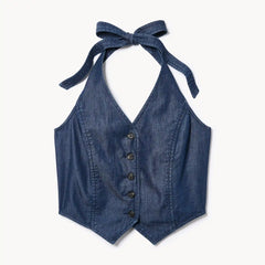 Denim Halter Vest