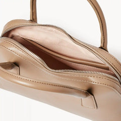 Faux Leather Top Handle Bag