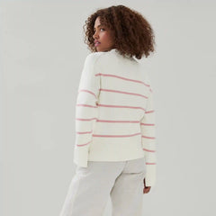 Striped Funnel Neck Sweater