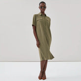 Crepe Shirt Dress