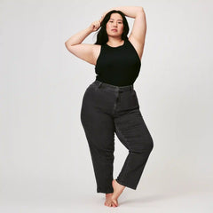 Women+ Black Wash Relaxed Fit Jean