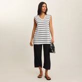 Striped V-Neck Tunic