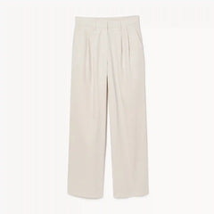 Linen Blend Pleated Trouser