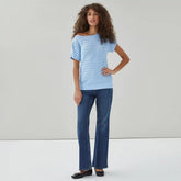 Ellen Tracy Boat Neck Knit T-Shirt
