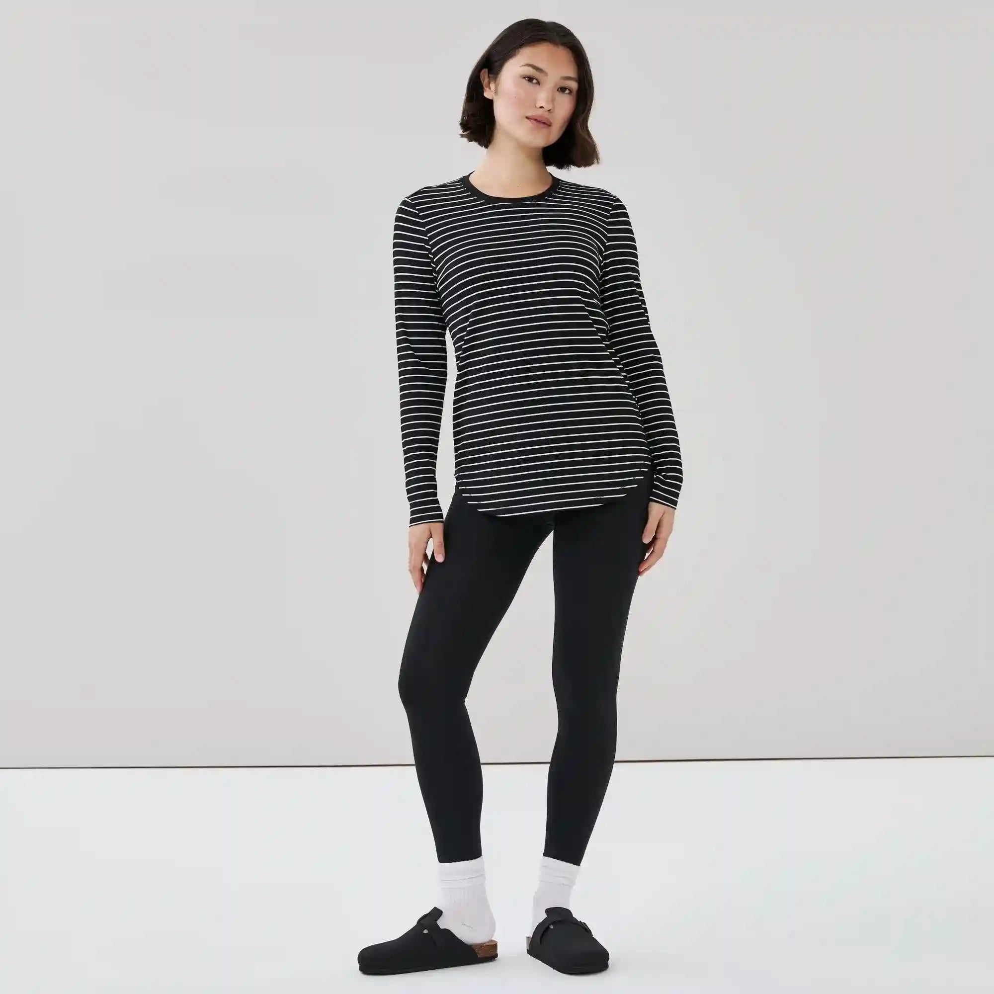Active Striped Long Sleeve Top