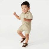 Baby Boys' Spread Collar Romper