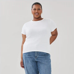 Women+ Slim-Fit Ribbed T-Shirt