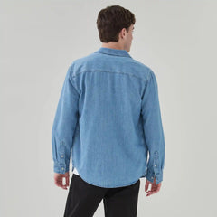 Men's Denim Button-Up Shirt