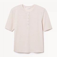 Linen Blend Henley T-Shirt