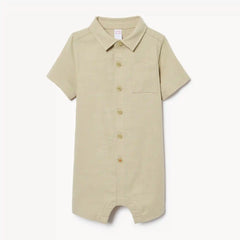 Baby Boys' Spread Collar Romper