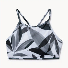 Printed High Neck Swim Top