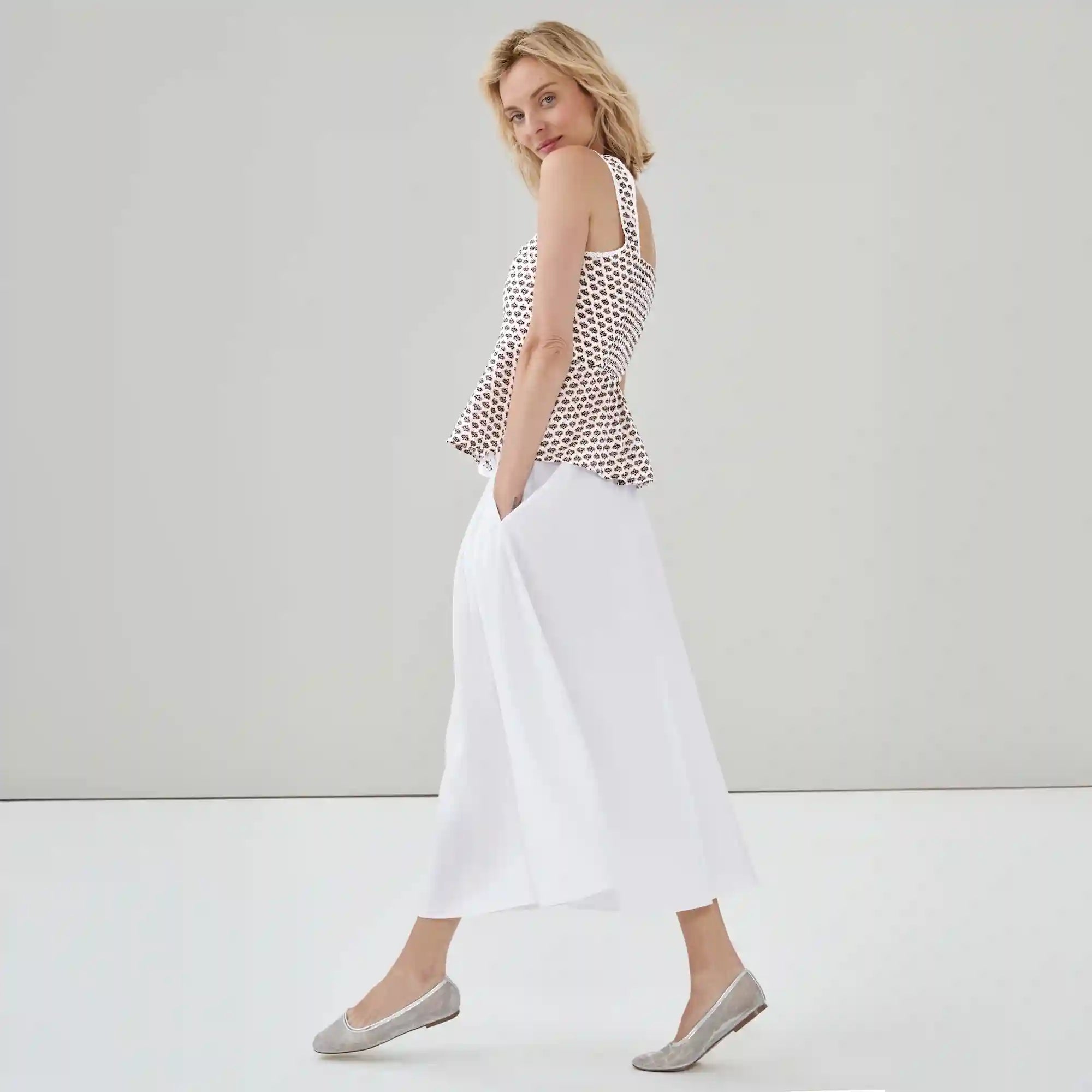 Linen Midi Skirt