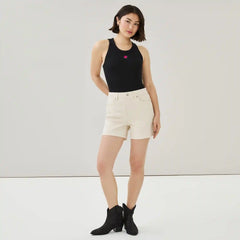 Embroidered Ribbed Tank