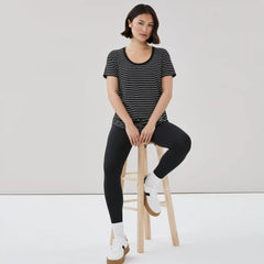 Active Scoop Neck Striped T-Shirt
