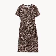 Printed Tie Up Midi Dress