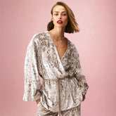 Crushed Velvet Wrap Jacket