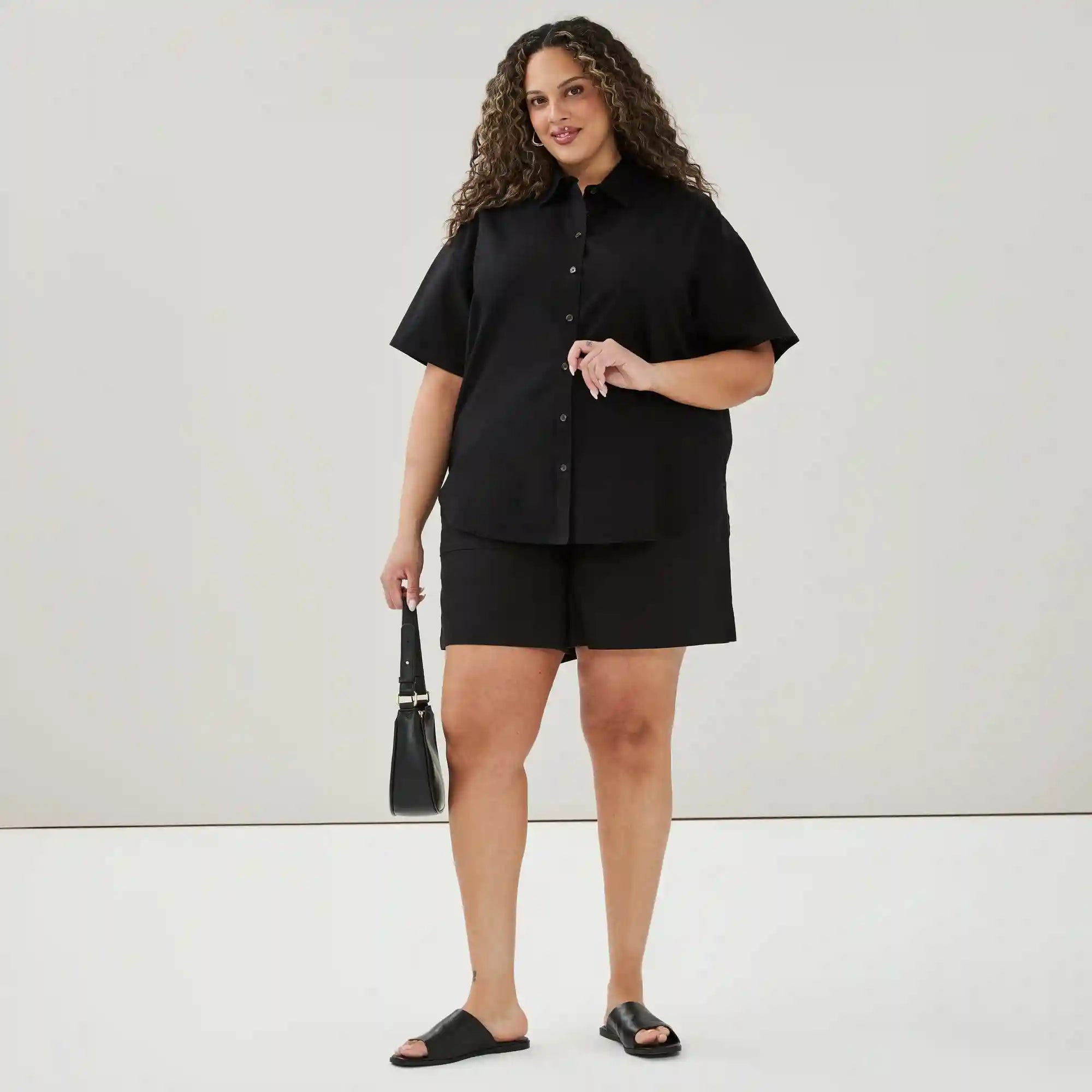 Women+ Linen Cotton Button-Up Shirt