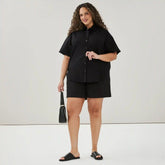 Women+ Linen Cotton Button-Up Shirt