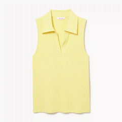 Ribbed Collared Tank Top