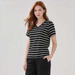 V-Neck Striped T-Shirt