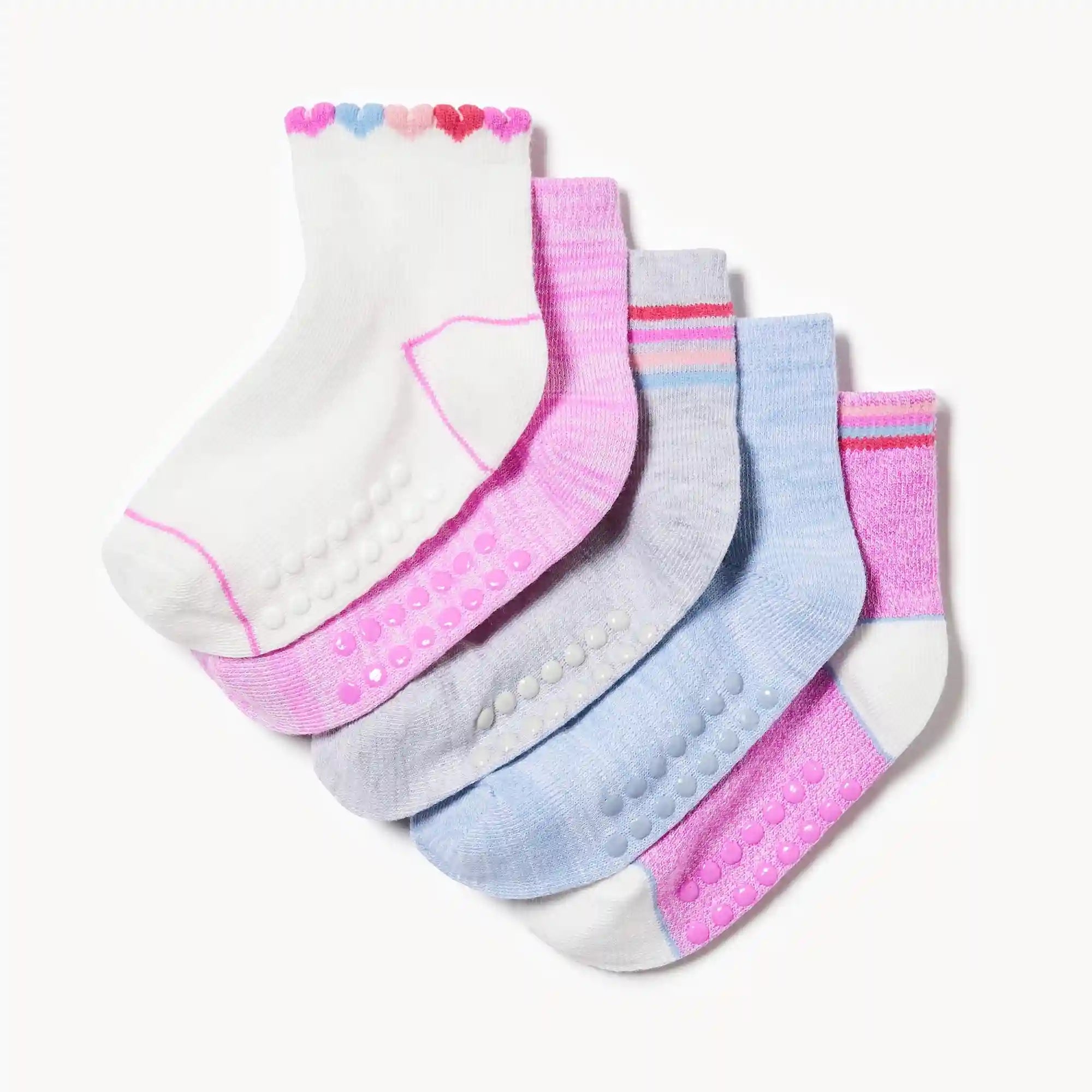 Toddler Girls' 5-Pack Quarter-Crew Socks