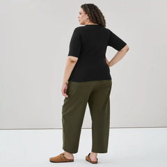 Women+ Ribbed Quarter Sleeve T-Shirt