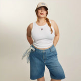 Women+ Embroidered Ribbed Tank