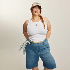 Women+ Embroidered Ribbed Tank