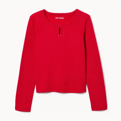 Kid Girls' Pointelle Long Sleeve Top