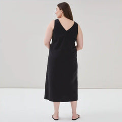 Women+ Button Front Midi Tank Dress