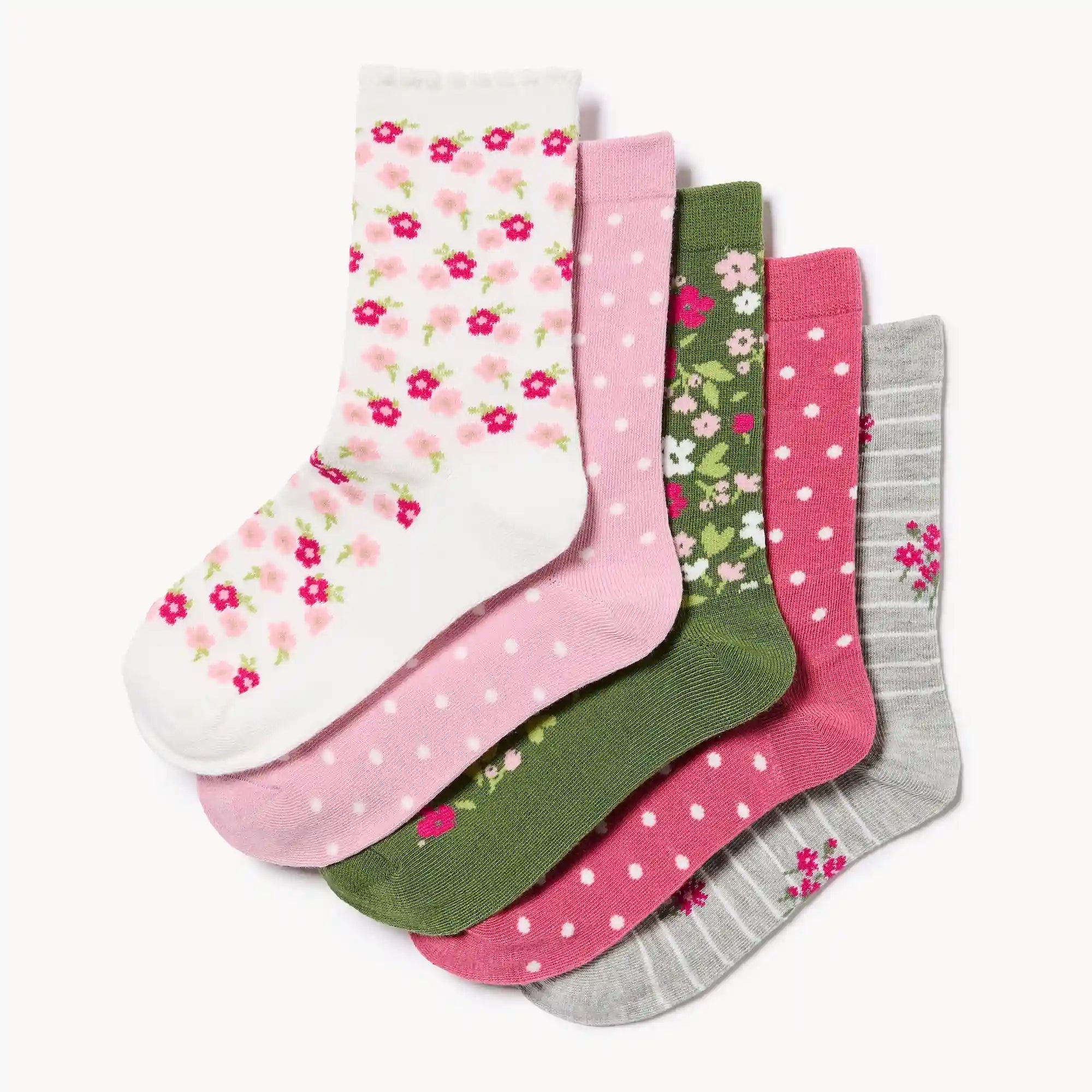 Kid Girls' 5-Pack Crew Socks