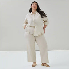 Women+ Linen Cotton Wide Leg Pant
