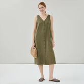 Button Front Midi Dress