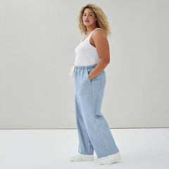 Women+ Light Wash Pull-On Utility Pant