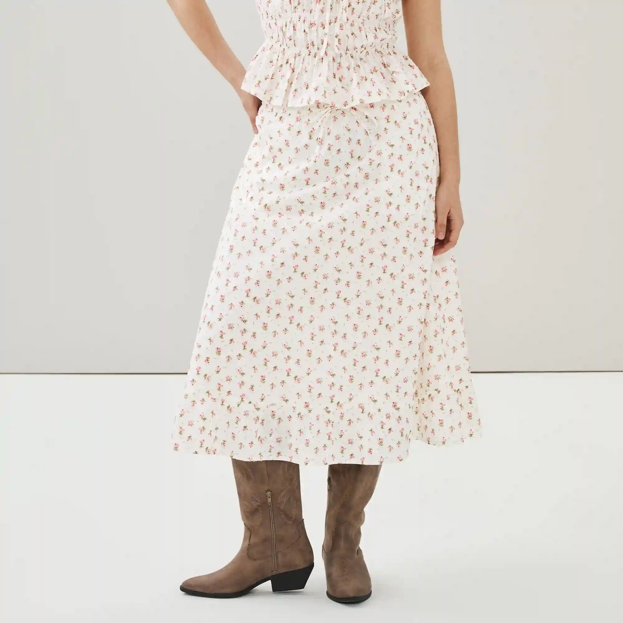 Printed Midi Skirt