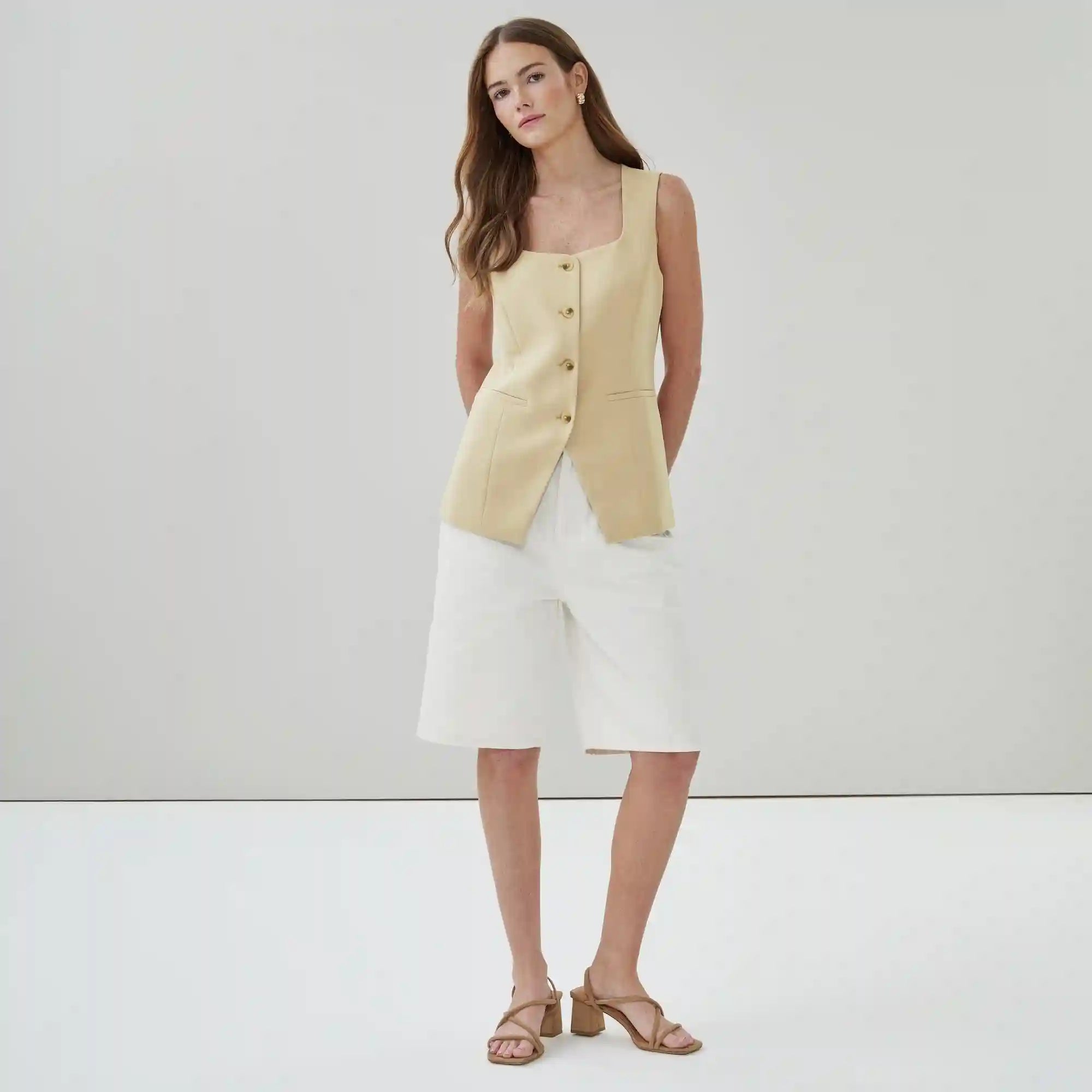 Crepe Longline Vest