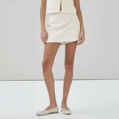 Linen Cotton Wrap Skort