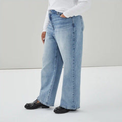 Women+ Medium Wash High Rise Wide Leg Jean