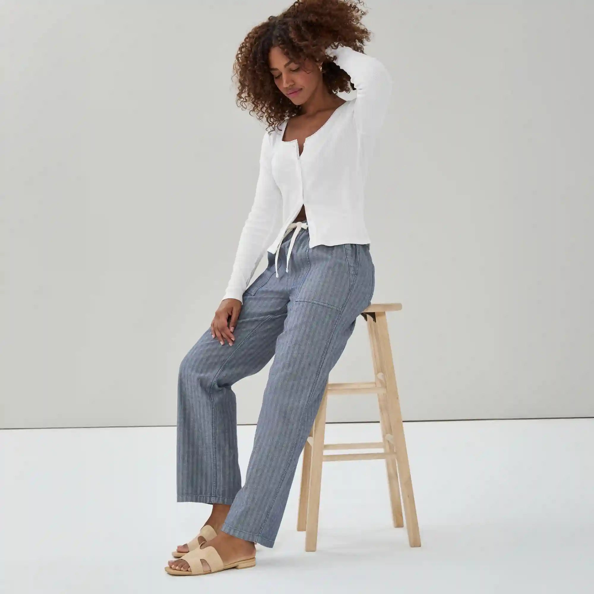 Dark Wash Pull-On Utility Pant