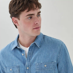 Men's Denim Button-Up Shirt