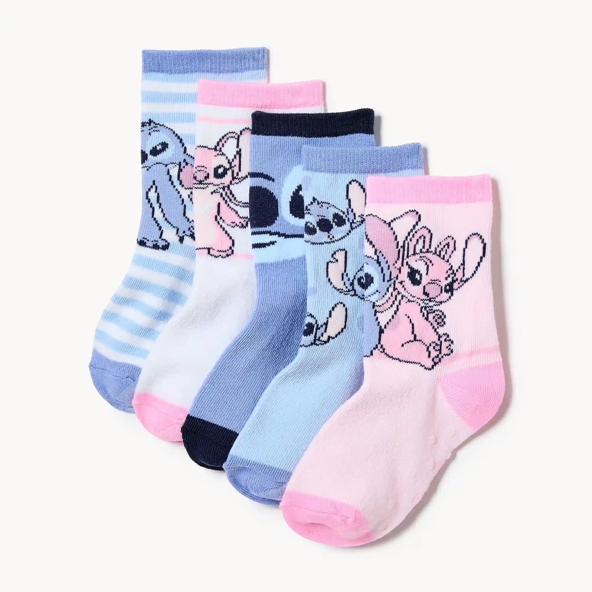 Toddler Girls' Disney Stitch 5-Pack Crew Socks