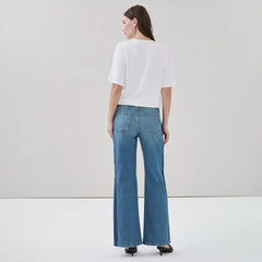 Two Tone Wide Leg Jean