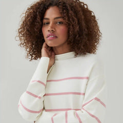Striped Funnel Neck Sweater