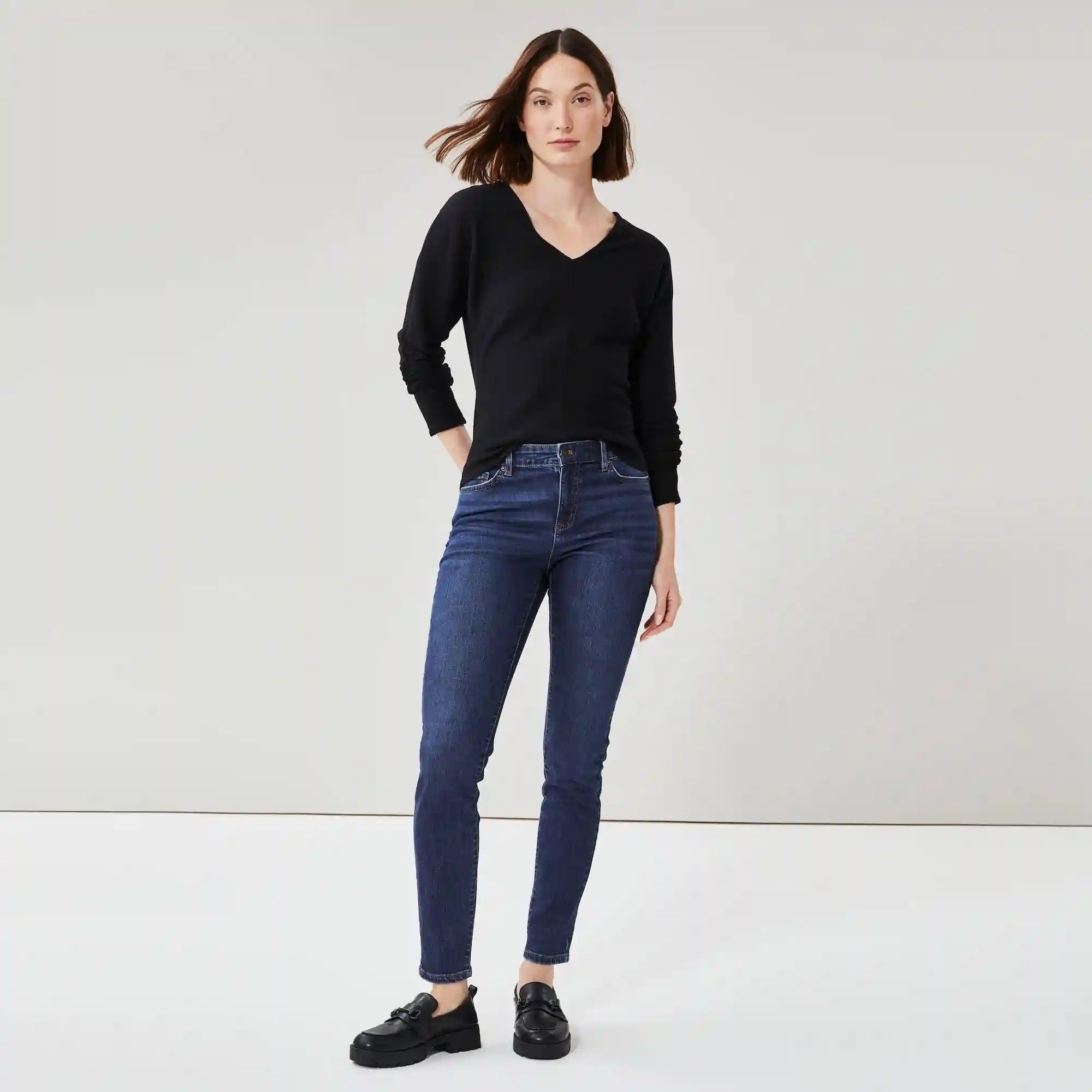 Long Mid Rise Skinny Jean