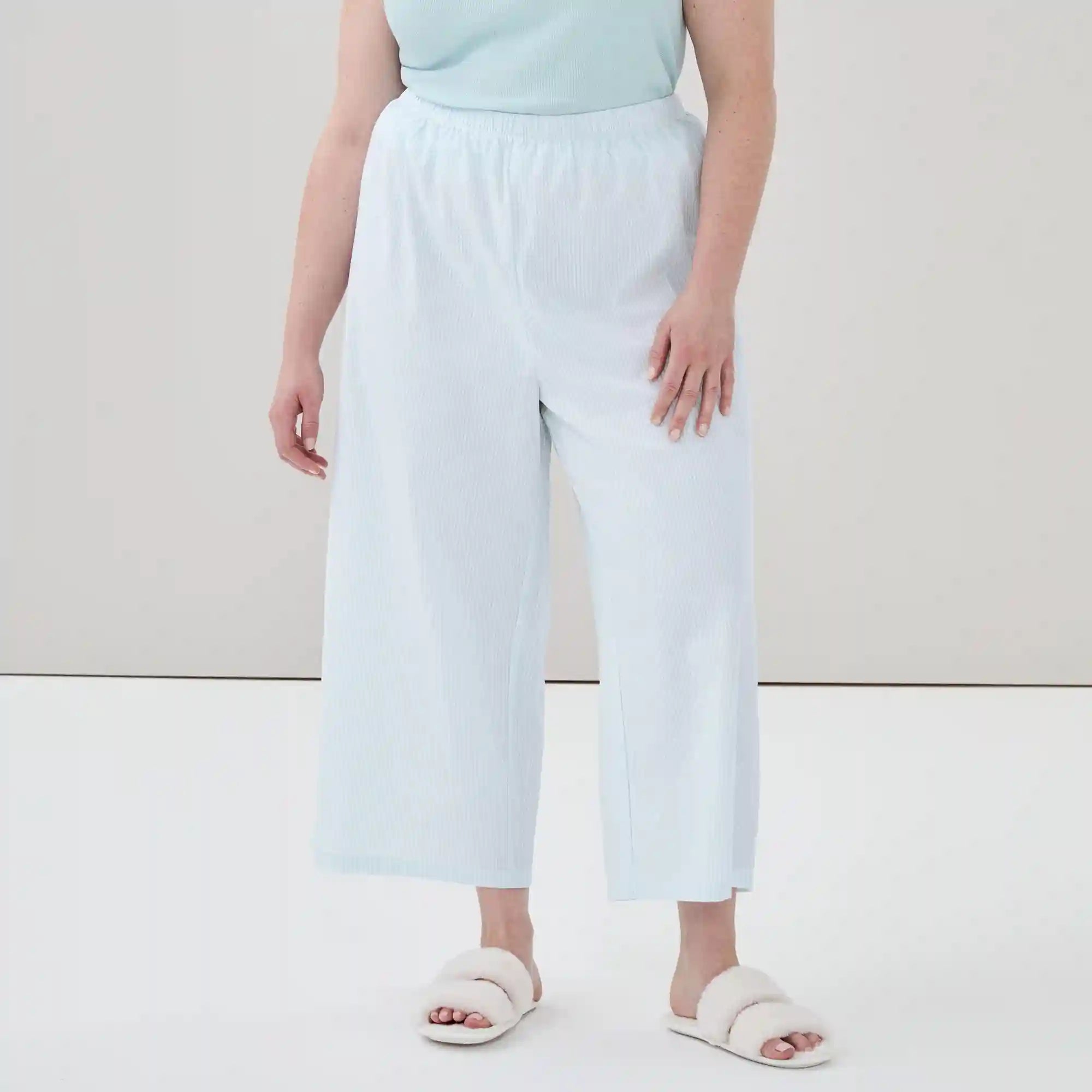 Women+ Seersucker Cropped Sleep Pant