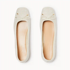 Linen Square Toe Flats